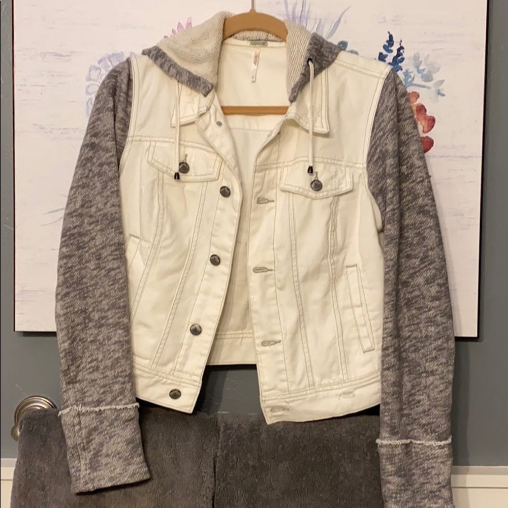 Free People Distressed Denim Jacket